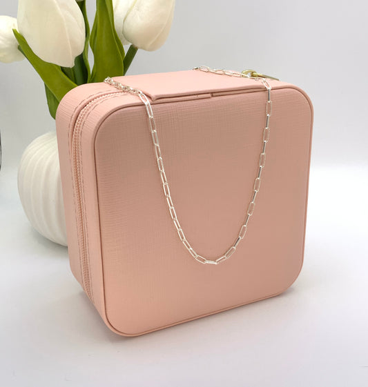 Paperclip  Chain 2 mm Necklace -Sterling Silver 925