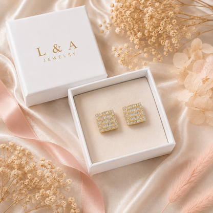 Salome Stud Earrings Gold 925 Sterling Silver - 10mm