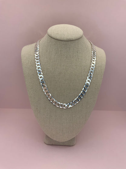 Cubana Chain Necklace Sterling Silver 925