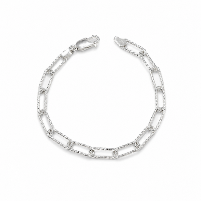 Diamond-Cut Paperclip Bracelet | 925 Sterling Silver 5mm