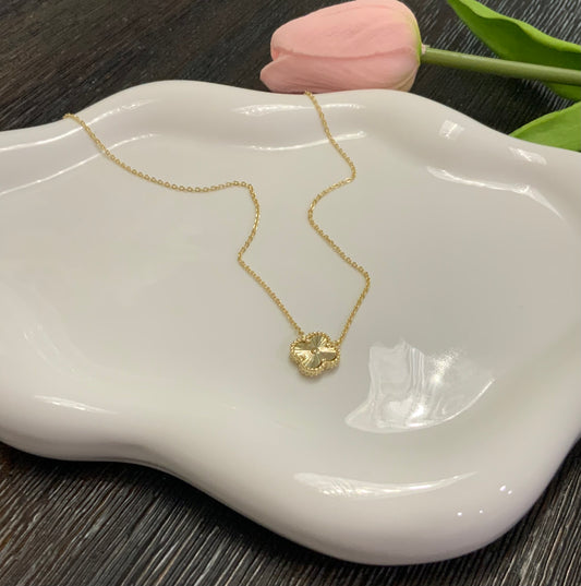 Gold Clover Necklace Sterling Silver 925