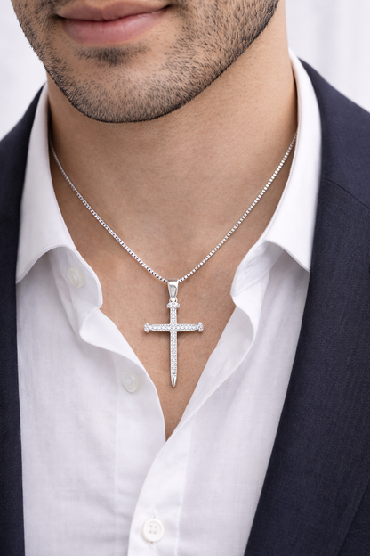 Three Nail Cross Pendant Sterling Silver 925