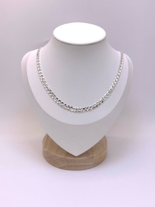Cuban Chain Necklace 5mm Sterling Silver 925 22 inch