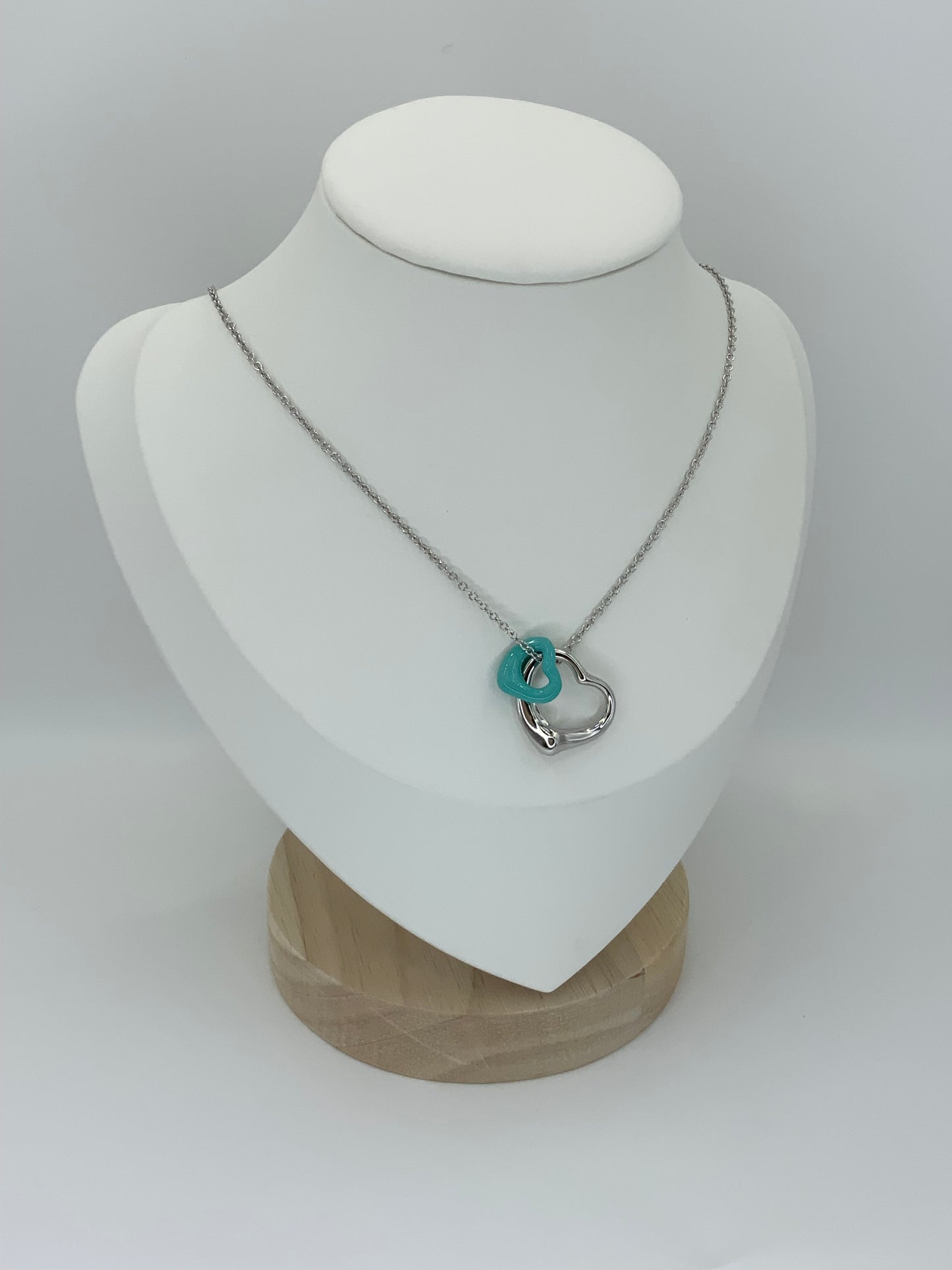 Open Heart Turquoise Necklace Sterling Silver 925