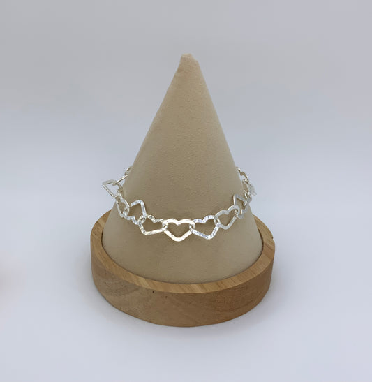 Forever Hearts Bracelet (6mm) Sterling Silver 925- 7 “