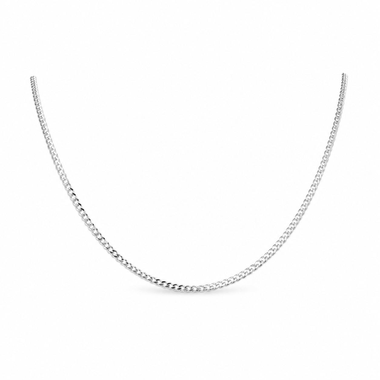 Mini Cuban Chain Necklace 18” Sterling Silver 925 - 2mm
