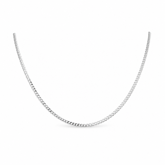 Mini Cuban Chain Necklace 18” Sterling Silver 925 - 2mm