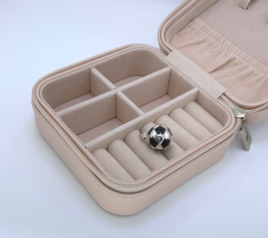 Silver & Black Soccer Ball Pendant Sterling Silver 925