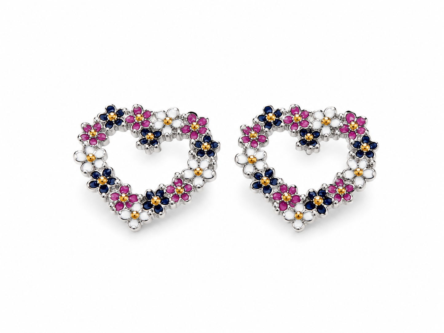 Bella Flora Hearts 925 Sterling Silver -13mm
