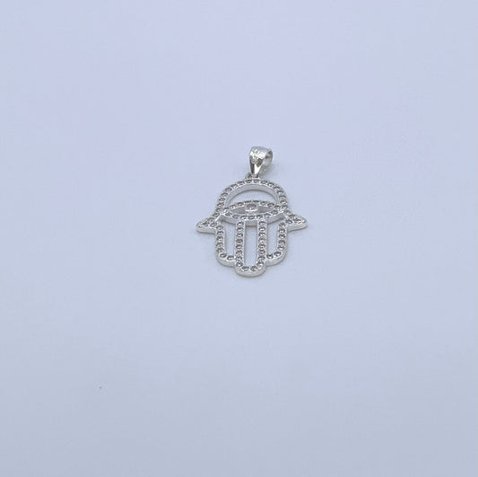 Protective Hamsa Hand Pendant with CZ