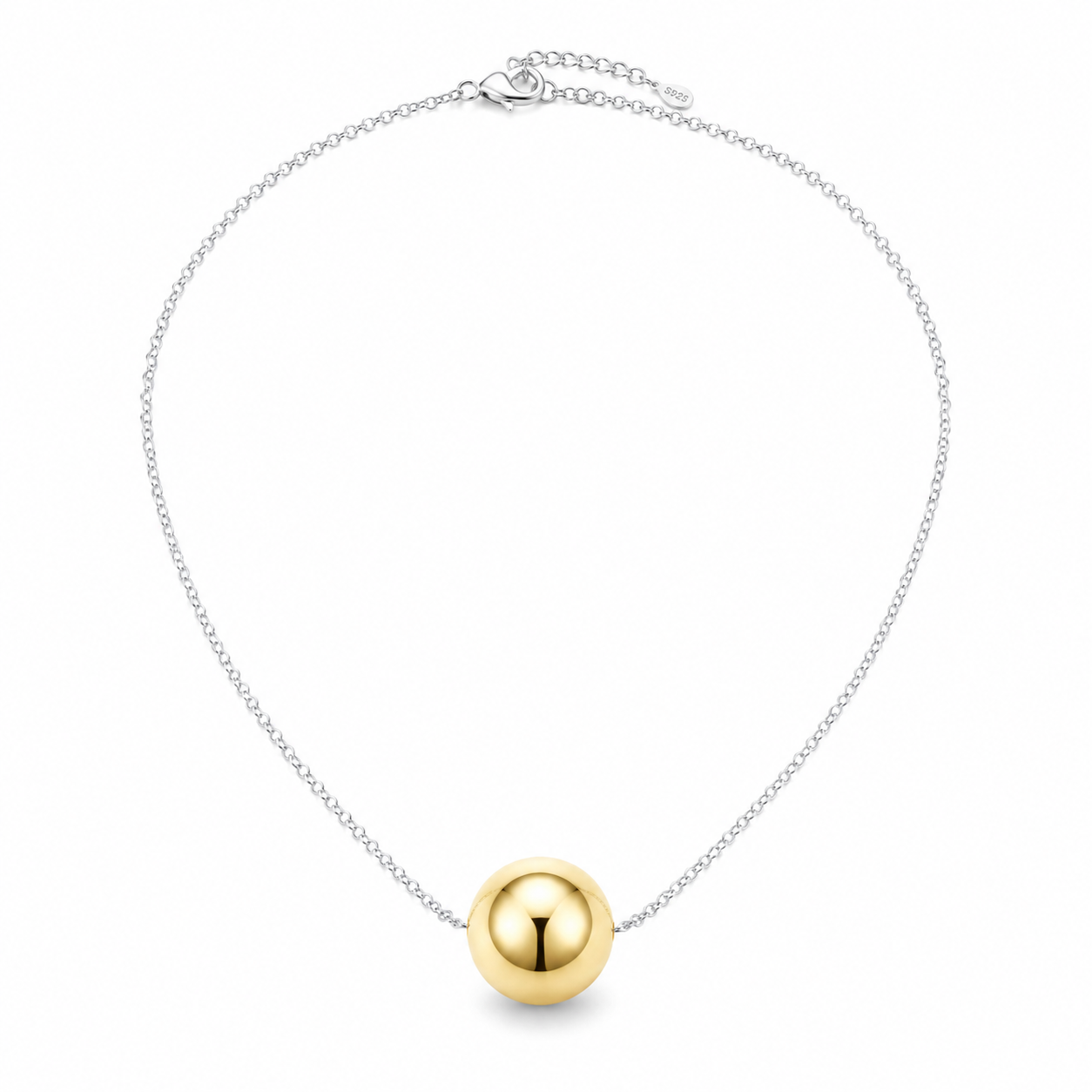 Gold Balli  Necklace 925 Sterling Silver-16mm