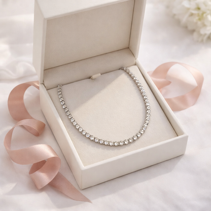 Vera Tennis Necklace - Sterling Silver 925
