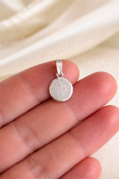 Saint Benedict Mini   Pendant Sterling Silver 925 - Children-0.6”