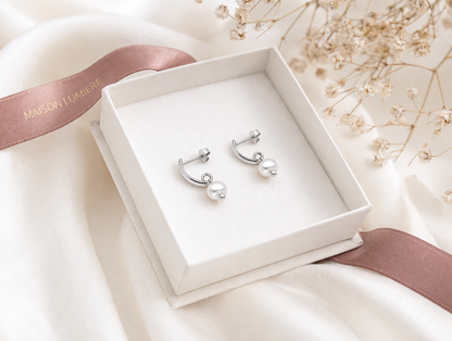 Odeli Pearl Earrings 925 Sterling Silver