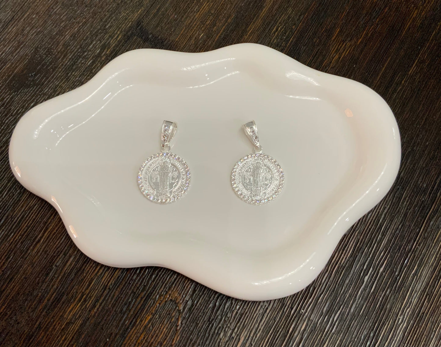 Saint Benedict Large Pendant with Zc -Sterling Silver 925