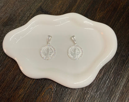 Saint Benedict Large Pendant with Zc -Sterling Silver 925