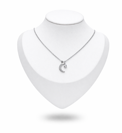 Moon Necklace with Zc-925 Sterling Silver