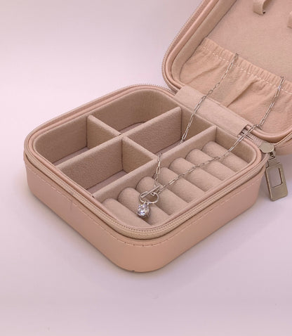 Paperclip Necklace with CZ Sterling Silver 925 18”