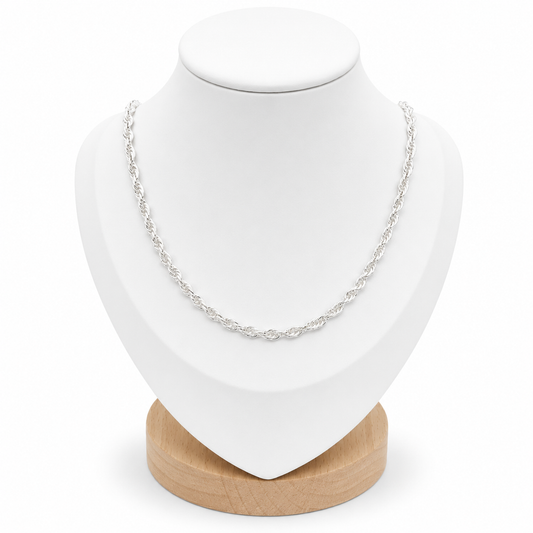 Torzal Sterling Silver 925 20” and 22” Chain Twist -3.5mm