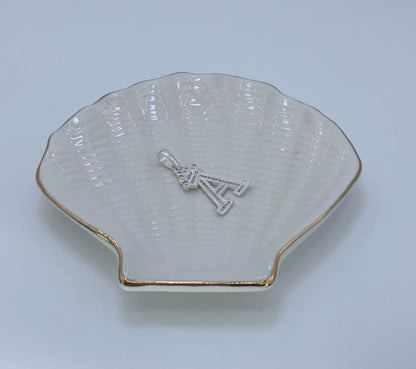 Initial with Crown Pendant CZ Sterling Silver 925