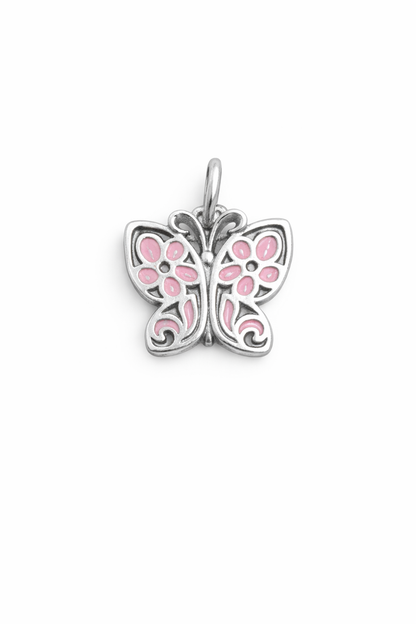 Butterfly Pendant Sterling Silver 925 Available in color pink - blue