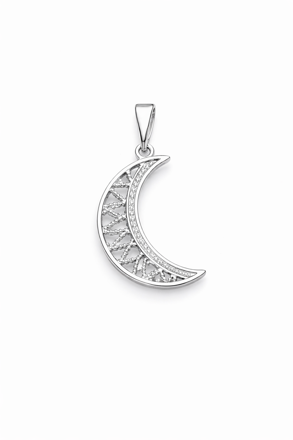 Moon Pendant with CZ