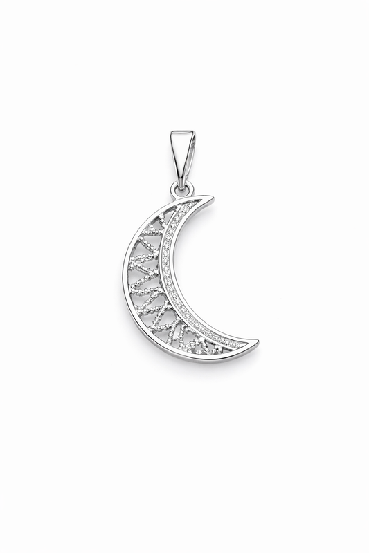 Moon Pendant with CZ