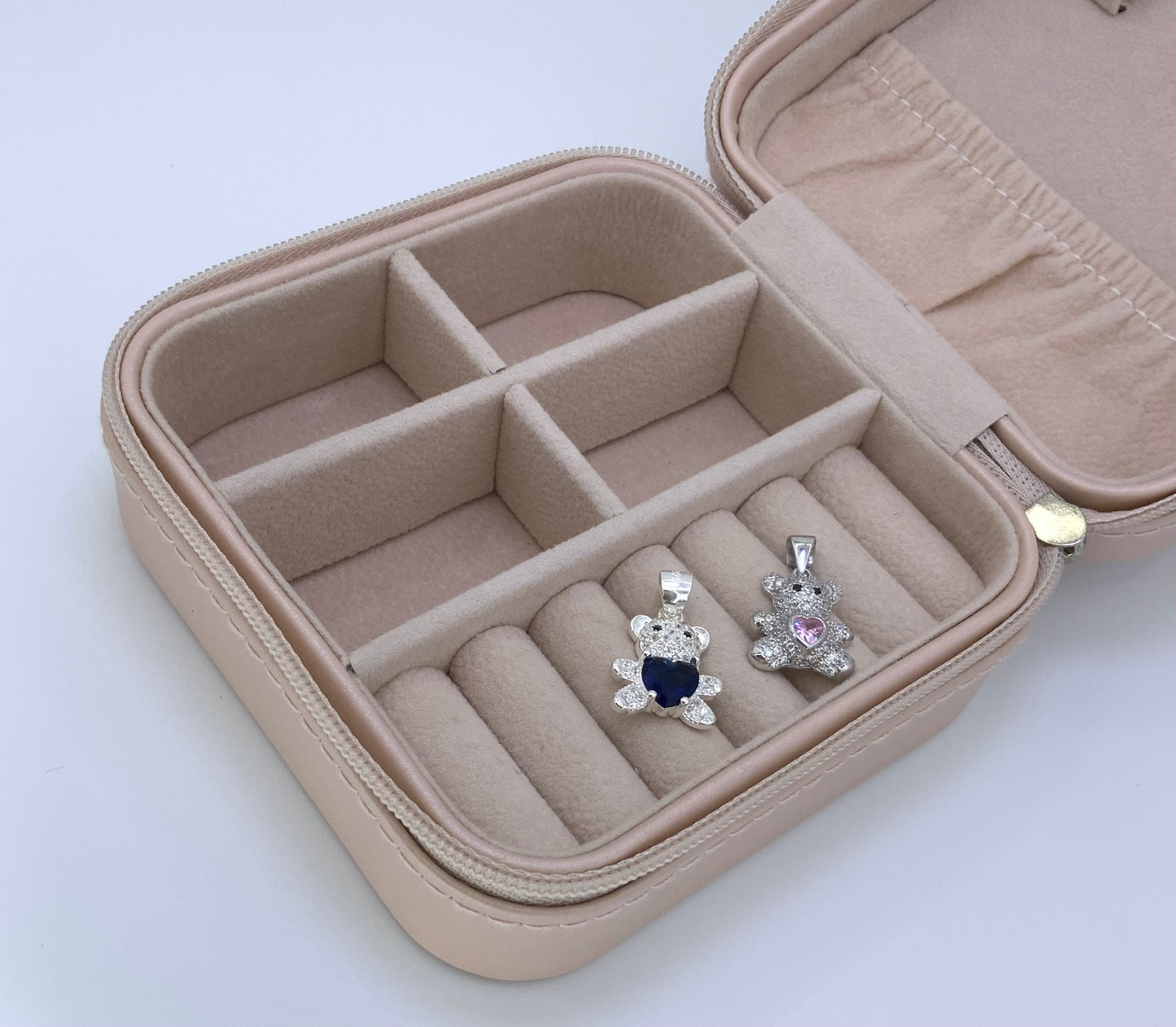 Bear  Pendant with Zc Sterling Silver 925 Available in Blue and Pink