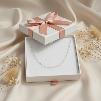 Heart Chain Necklace Sterling Silver 925 18”