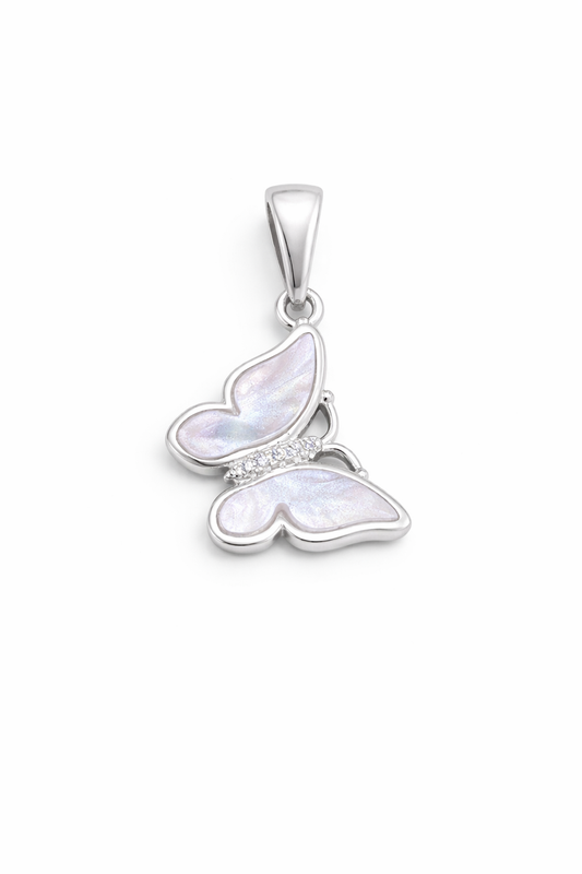 Butterfly Pendant 925 Sterling Silver Available in color Purple , Red
