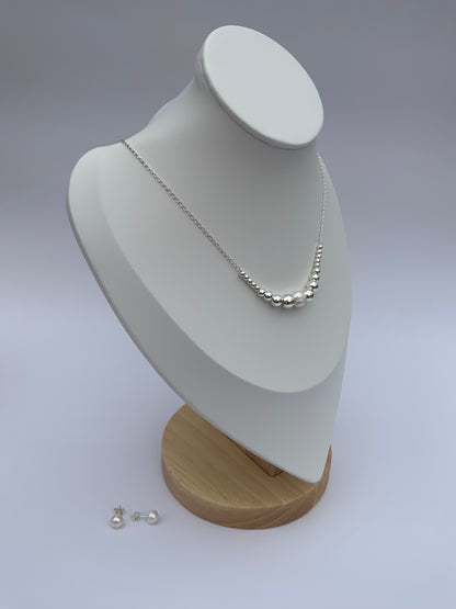 Set Zunilda Necklace and Earring with Pearl -Sterling Silver
