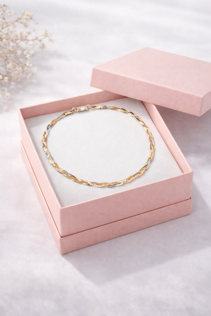 Triple Glow  Necklace -Sterling Silver 925