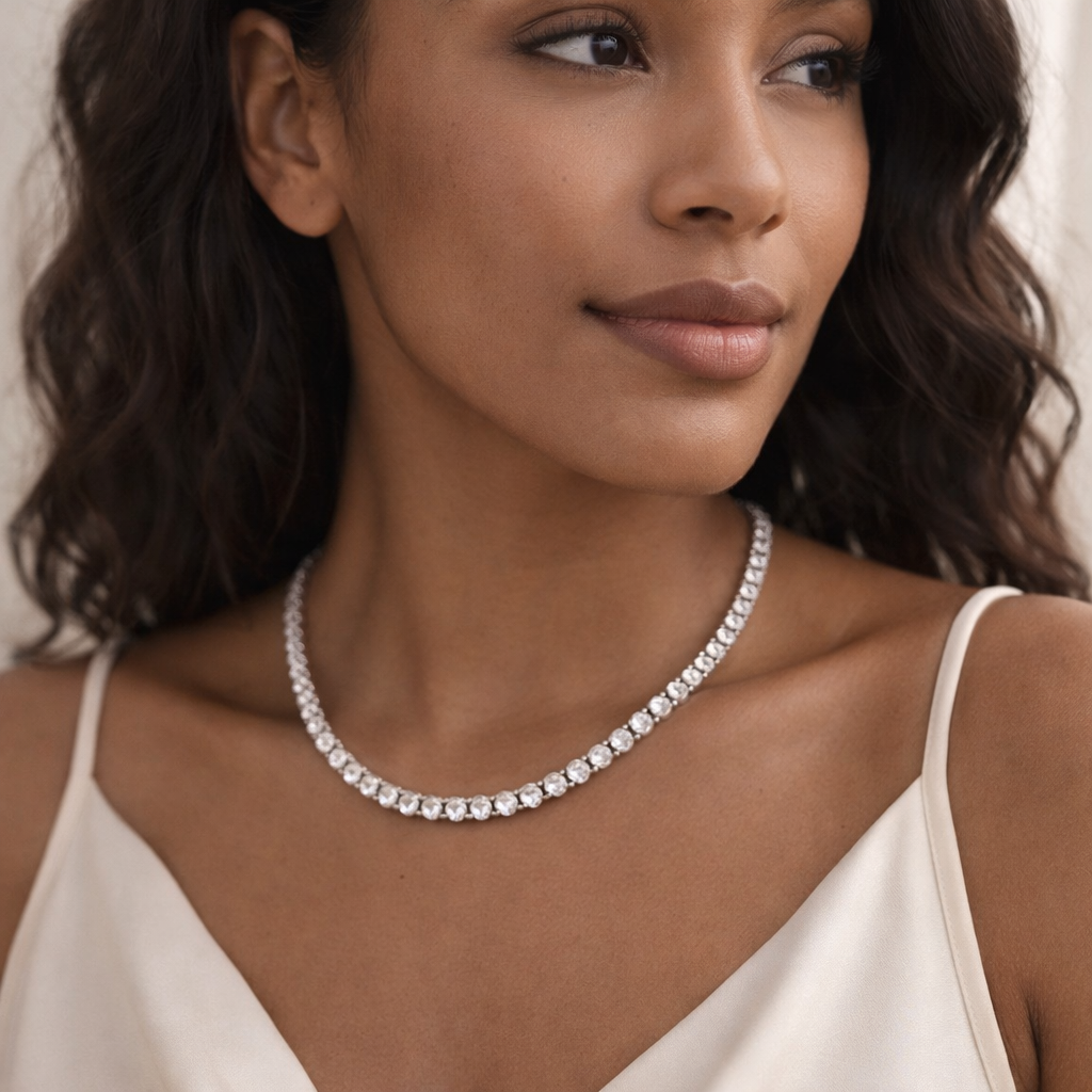 Vera Tennis Necklace - Sterling Silver 925