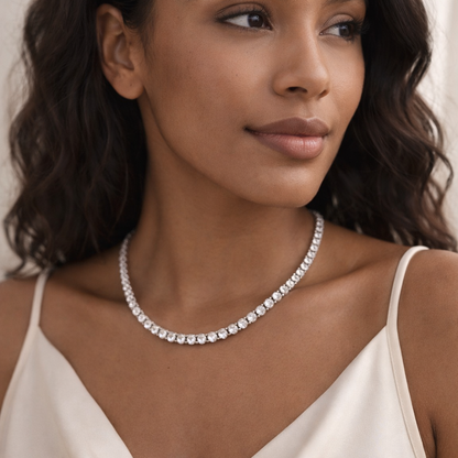Vera Tennis Necklace - Sterling Silver 925