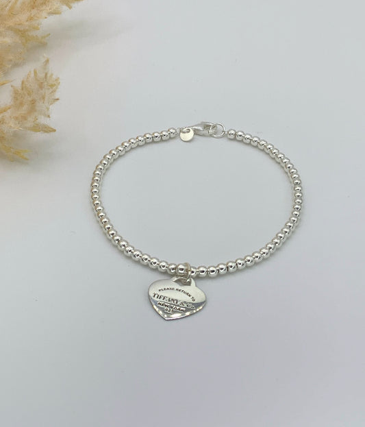 Tiffany Beaded Bracelet with Heart