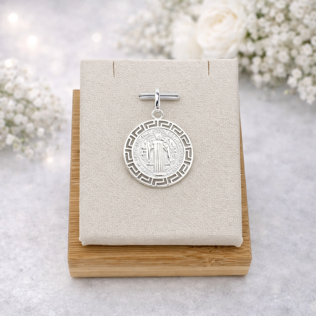 Saint Benedict Pendant Sterling Silver 925 - 1.35”