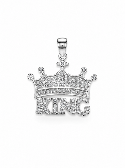 King Crown Pendant 925 Sterling Silver -25mm
