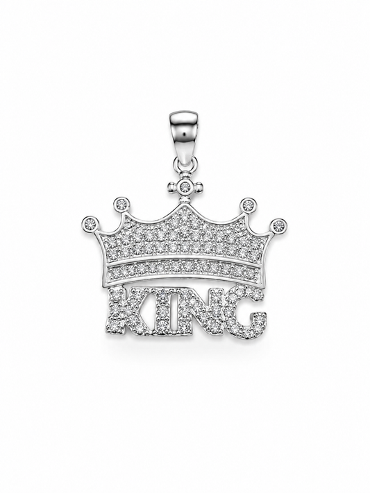 King Crown Pendant 925 Sterling Silver -25mm