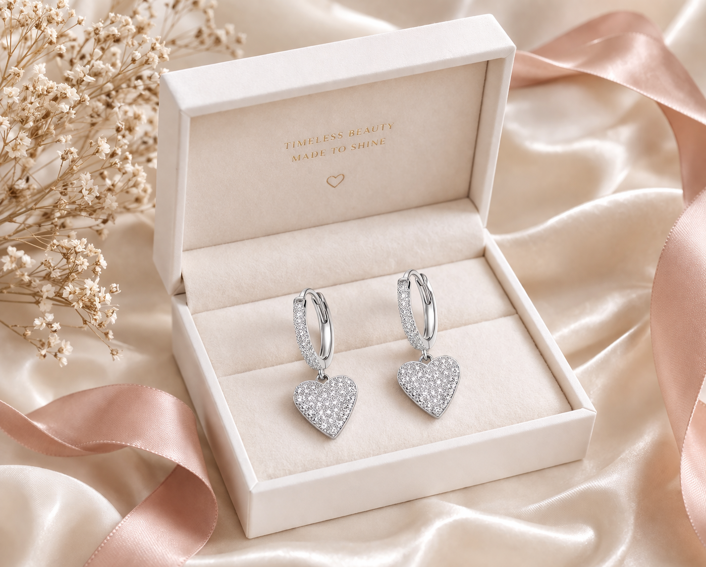 Abigail Heart Huggies Earrings 925 Sterling Silver-12 mm