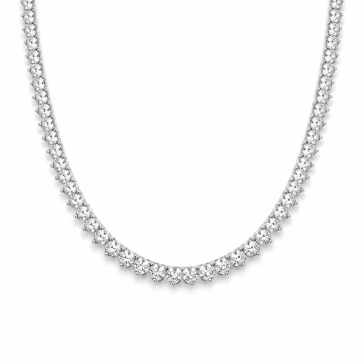 Tennis Necklace CZ Sterling Silver 925