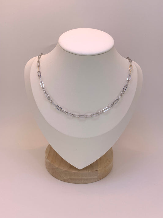 Paperclip (3mm) Chain Necklace Sterling Silver 925