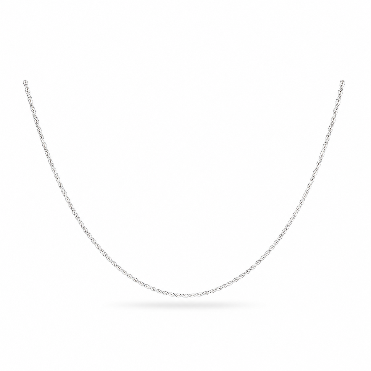Twisted Diamond  Cut Chain Necklace - Sterling Silver 925