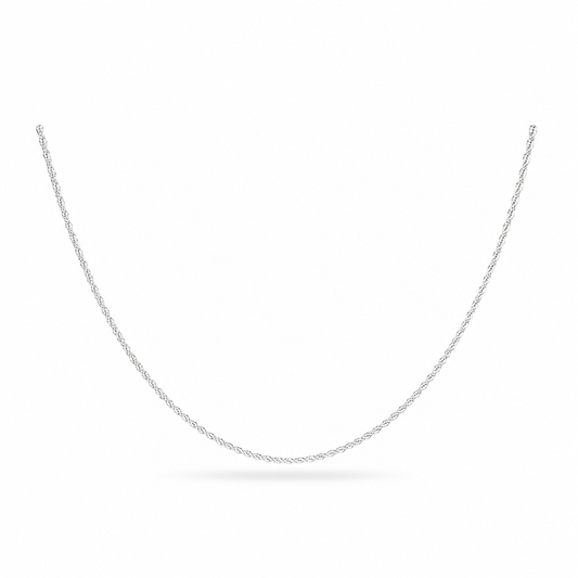 Twisted Diamond  Cut Chain Necklace - Sterling Silver 925