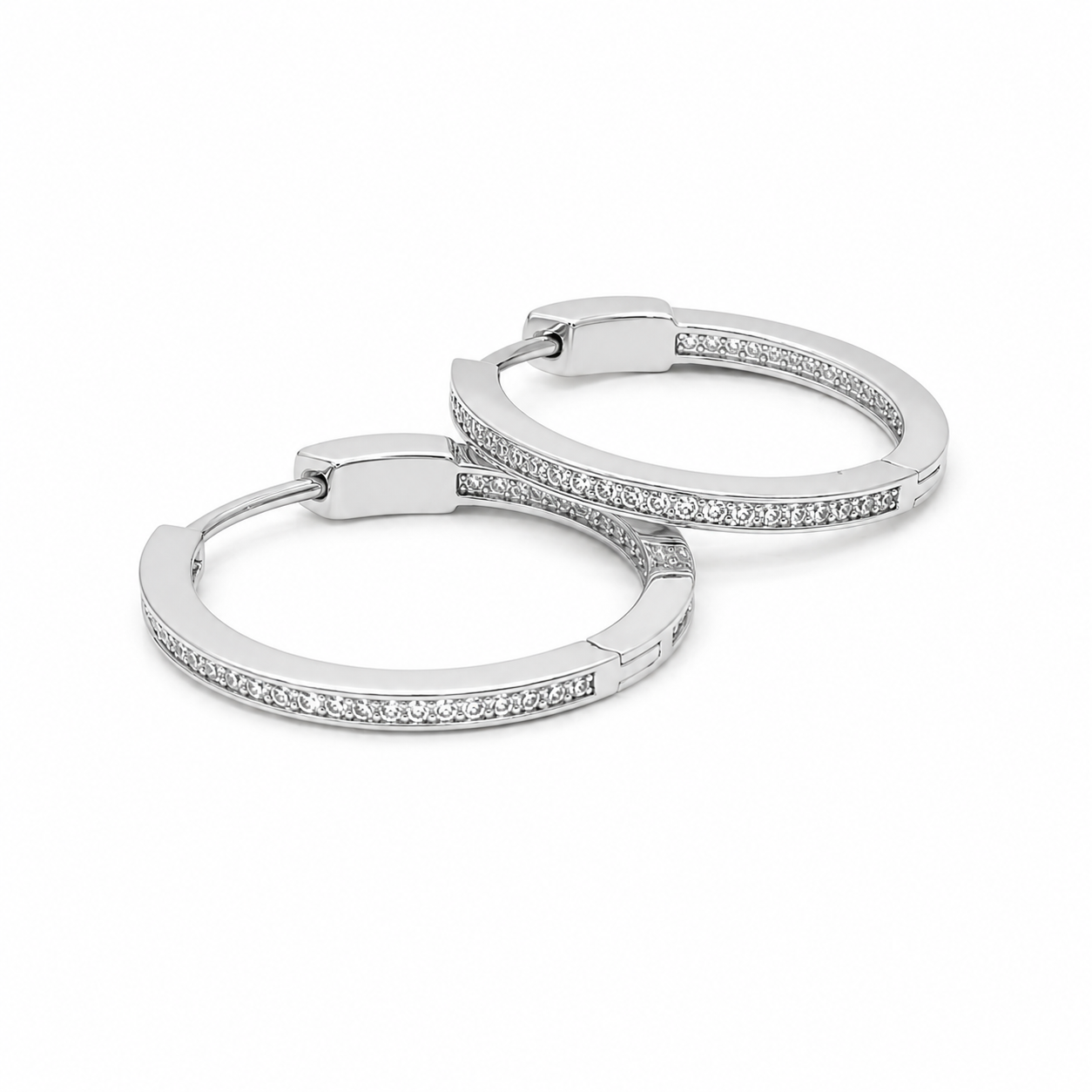 Isabella Hoop Earrings With Zc Sterling Silver 925 - 25mm