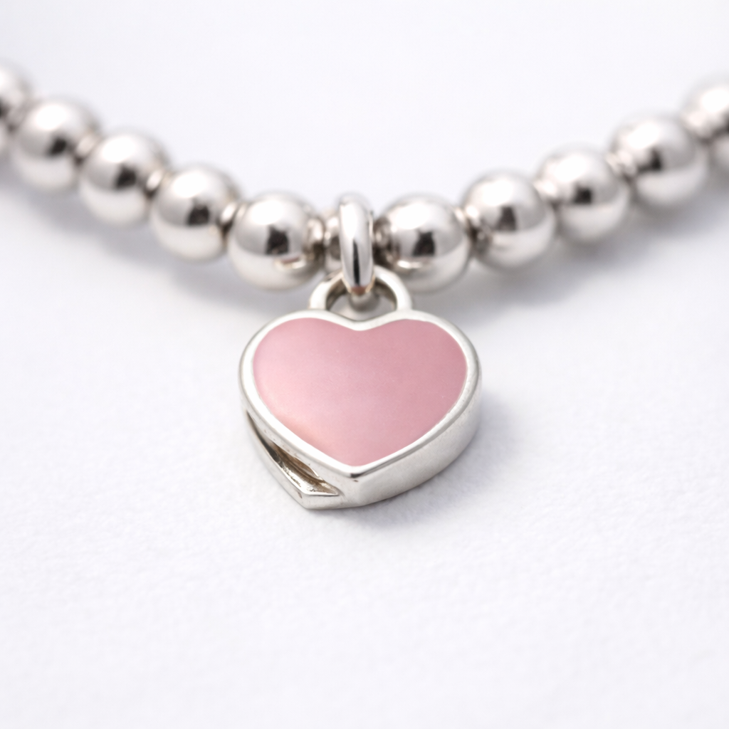 Blush Heart Bracelet Sterling Silver 925