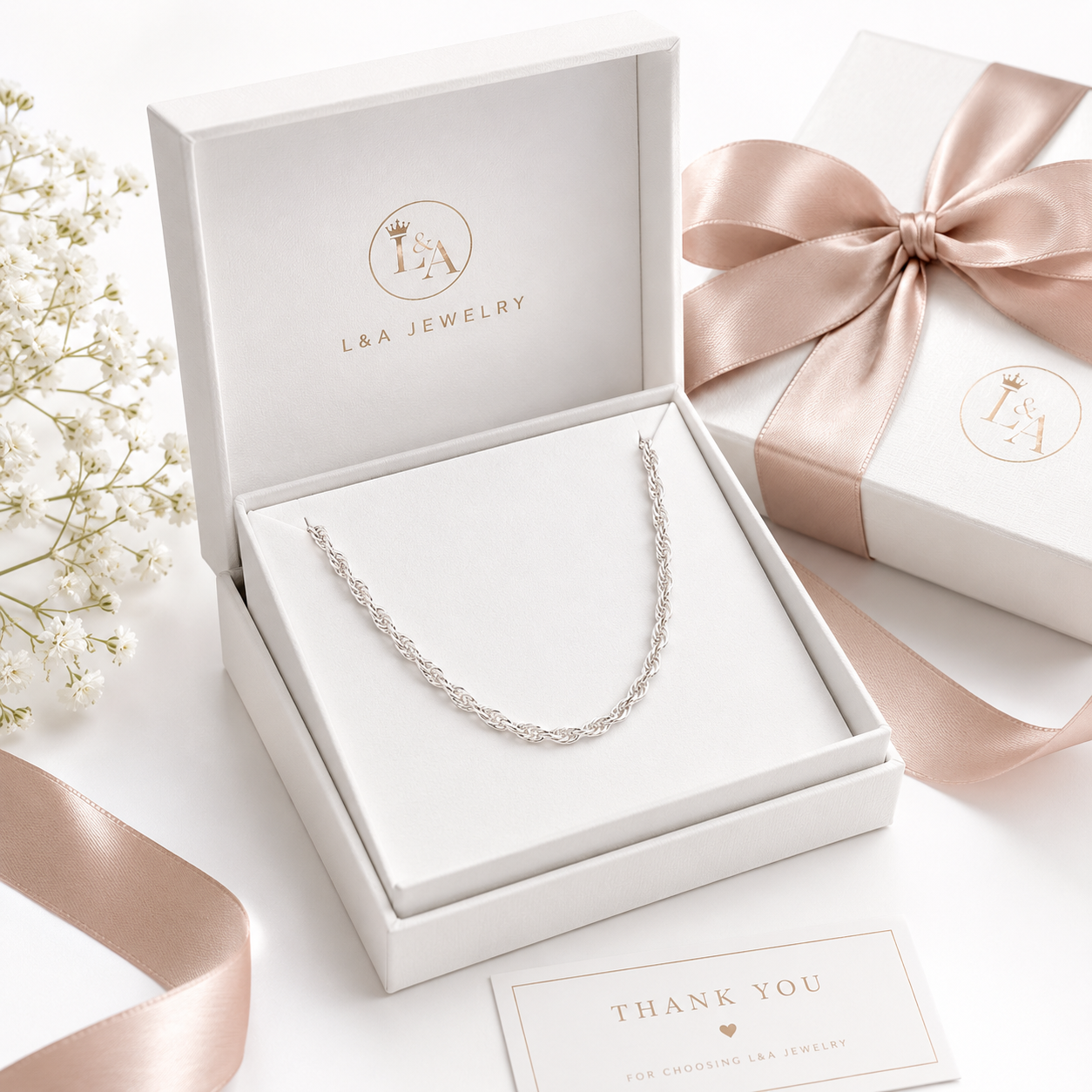 Torzal Sterling Silver 925 20” and 22” Chain Twist -3.5mm