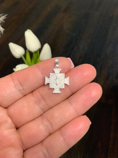 Saint Benedict Cross Pendant - Sterling Silver 925
