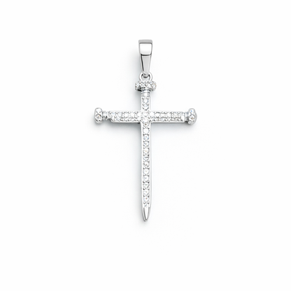 Three Nail Cross Pendant Sterling Silver 925