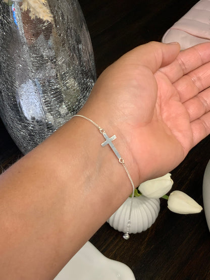 Cross l Bracelet Sterling Silver 925 - 7.5”