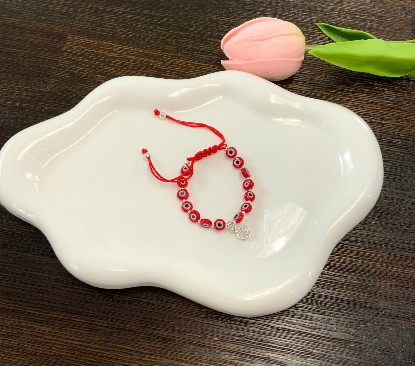 Eye Evil Bracelet Adjustable for Kids with Saint Benedict Sterling Silver 925